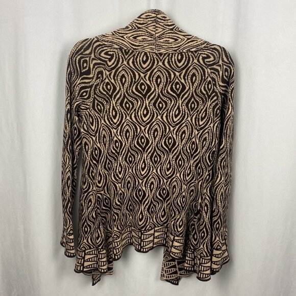 Anthropologie Moth The Eyes Have It Open Abstract Cardigan - Brown - Size Small - Picture 9 of 10